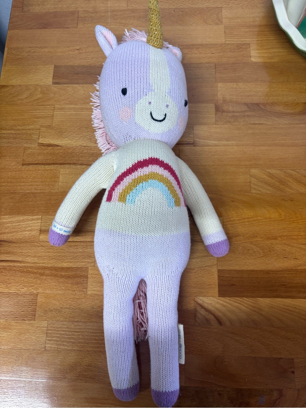 Cuddle + Kind Zoe the Unicorn with Rainbow sweater Stuffed Animal